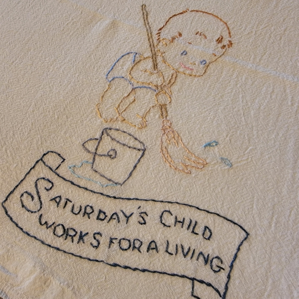 Embroidered Tea Towel
